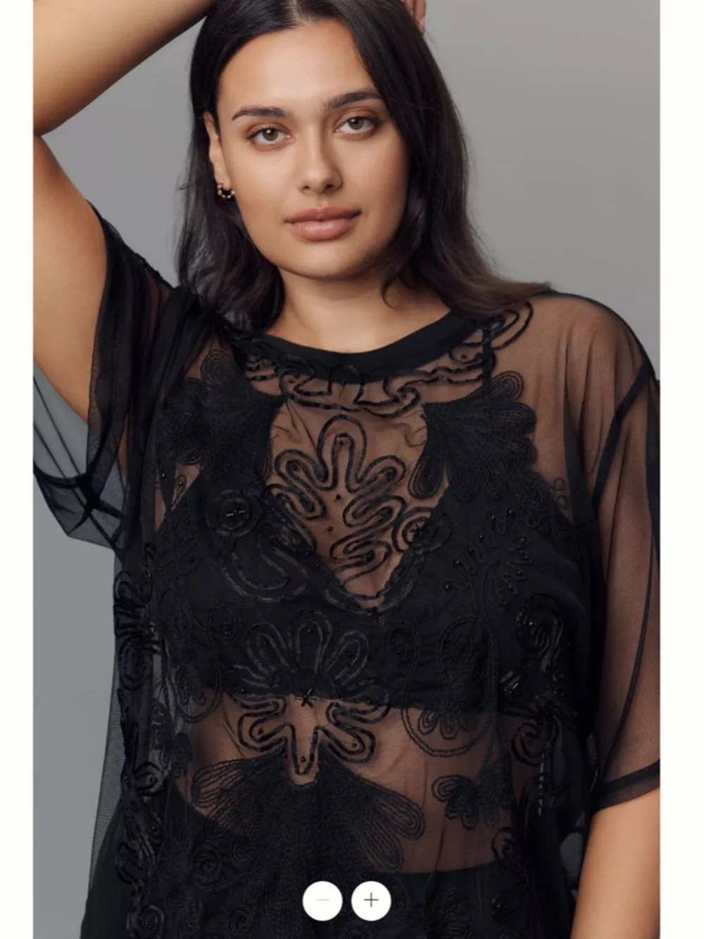 By Anthropologie Sheer Mesh Top - Picture 5 of 7